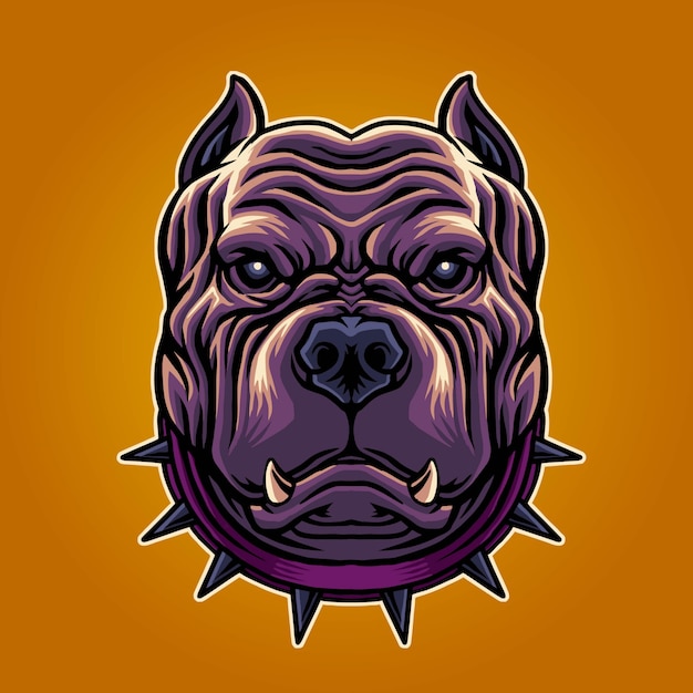 Cool pitbull illustration | Premium Vector