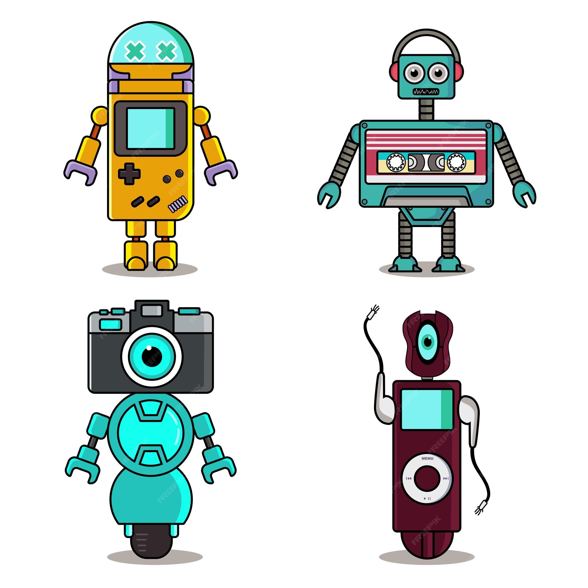 premium-vector-cool-robot-character-vector-collection