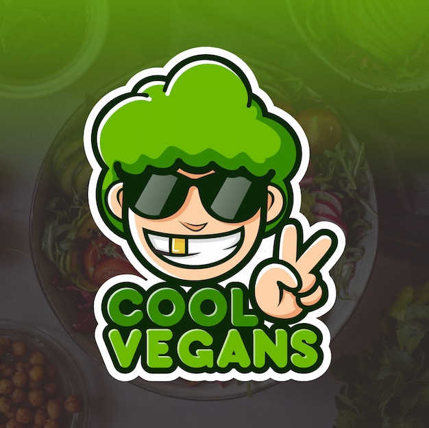 Download Free Cool Vegan Mascot Logo Design Premium Vector Use our free logo maker to create a logo and build your brand. Put your logo on business cards, promotional products, or your website for brand visibility.