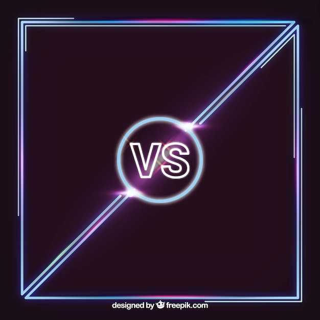Cool versus background with neon lights Vector | Free Download