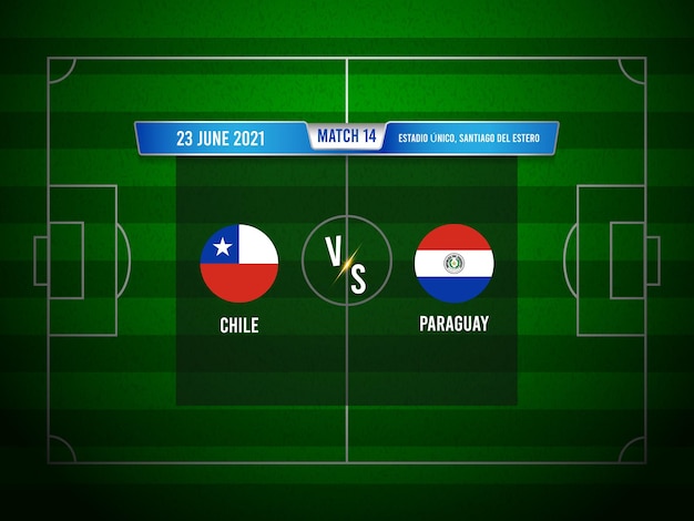 Premium Vector Copa America Football Match Chile Vs Paraguay