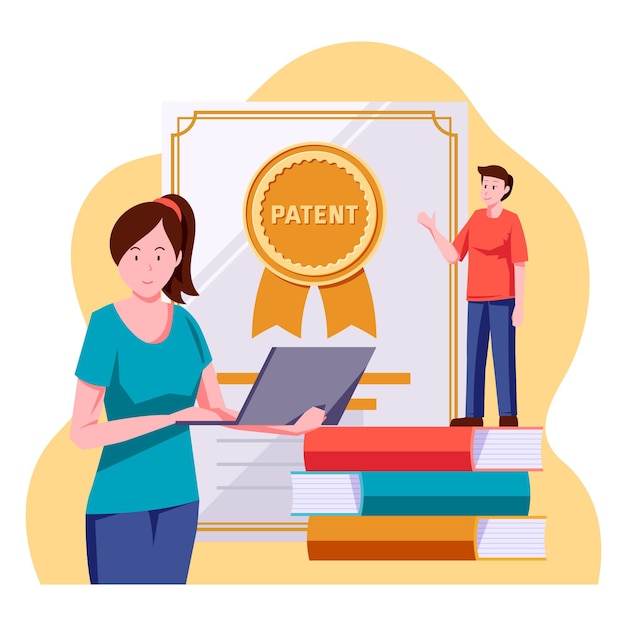 Copyright patent lay illustration Free Vector