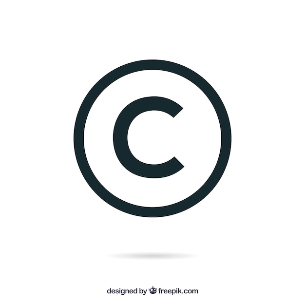 Copyright symbol in flat style Vector | Free Download