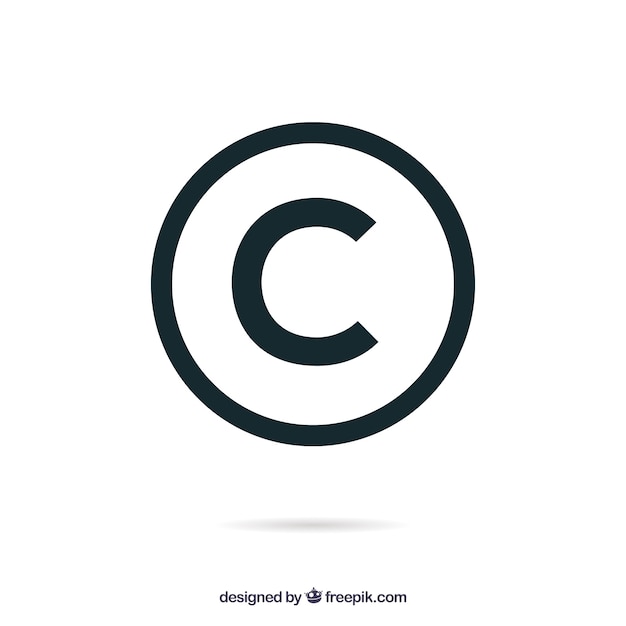 Copyright symbol in flat style Vector Free Download