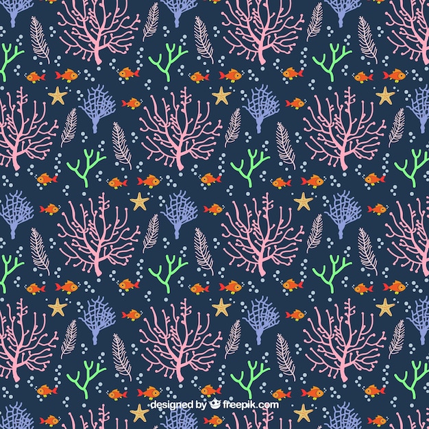 Free Vector | Coral seamless pattern design in flat style