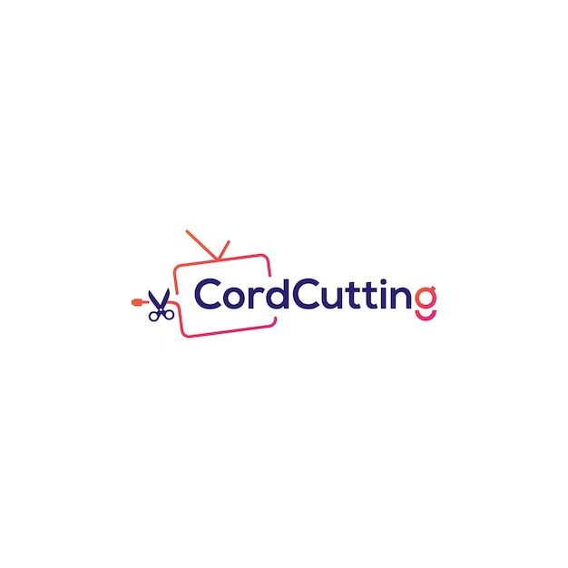 Cordcutting Logo Tv Cable Vector Icon Illustration Premium Vector