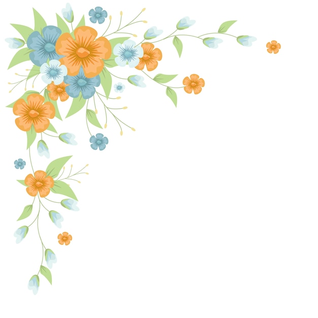 Download Corner flowers arrangement vector illustration Vector ...