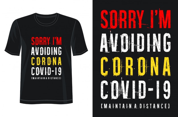 Download Corona typography for print t shirt | Premium Vector