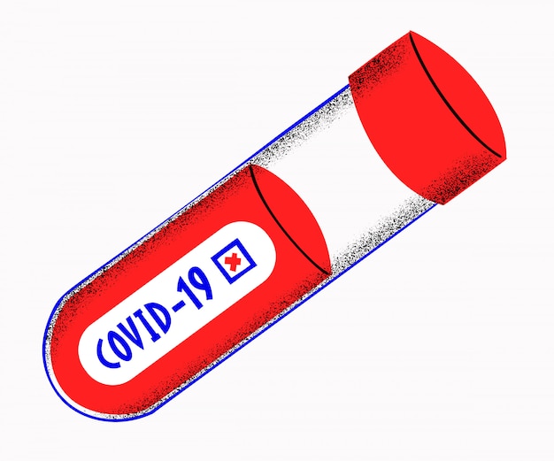 コロナウイルスの血液検査のイラスト パンデミックコンセプトテストチューブイラスト Covid 19の発生 19 Ncovの背景 プレミアムベクター