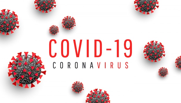 Coronavirus disease covid-19 illustration with virus molecule and text Premium Vector