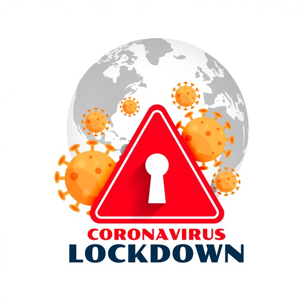 Free Vector Coronavirus Global Lockdown Symbol With Virus Cells