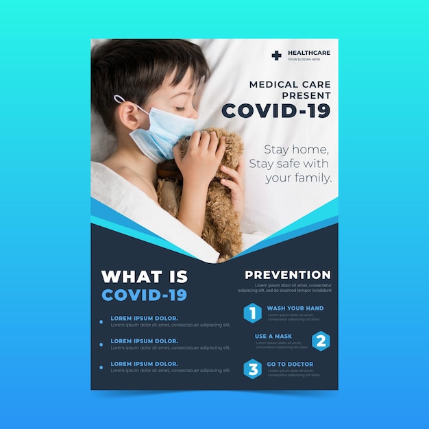 Free Vector Coronavirus informative flyer template Free Vector Coronavirus informative flyer template