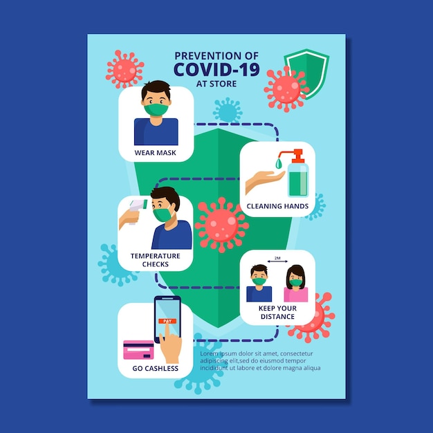 Free Vector | Coronavirus prevention poster for stores