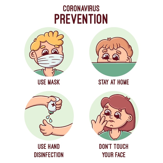 Coronavirus prevention tips theme | Free Vector