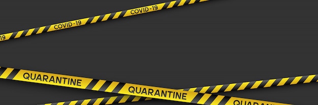 Premium Vector | Coronavirus quarantine banner with stripes.