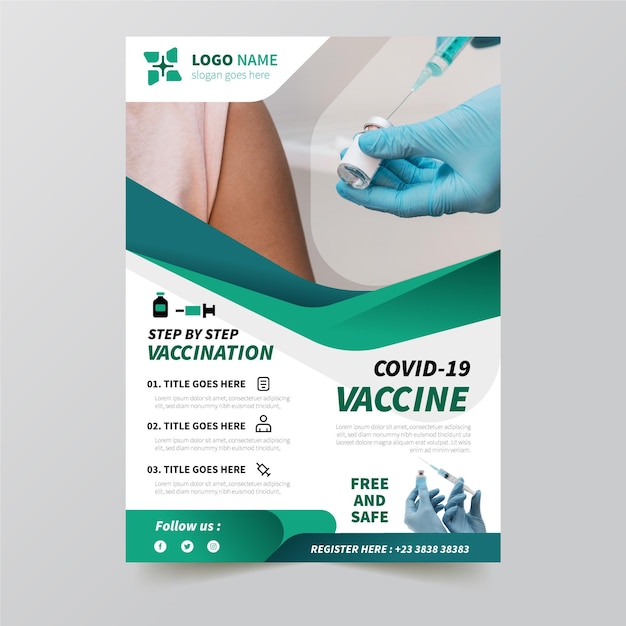 coronavirus vaccination flat flyer template 23 2148918696