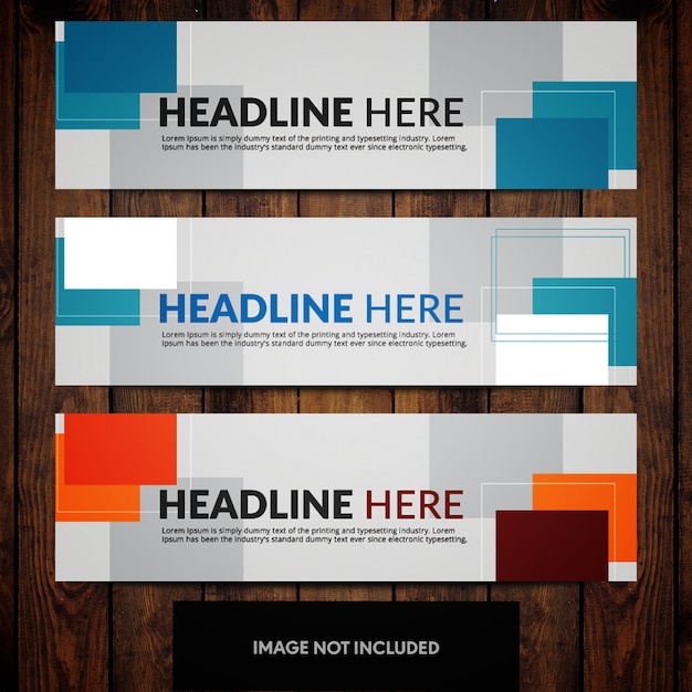 Free Vector Corporate Banner Design Templates With Blue And Orange Rectangles