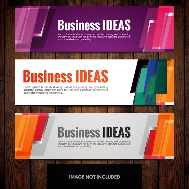 Free Vector Corporate Banner Design Templates With Multicolored Rectangles