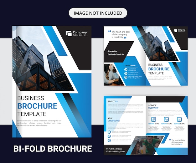 Premium Vector | Corporate bifold brochure design template