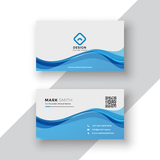 Corporate blue business card template