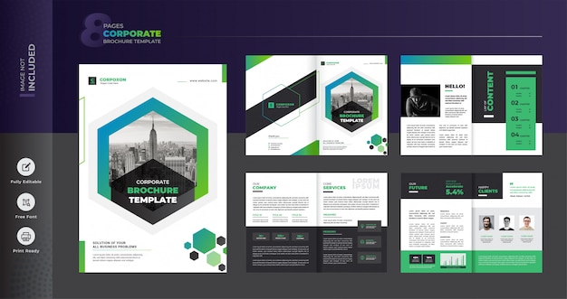 Corporate business brochure template Premium Vector