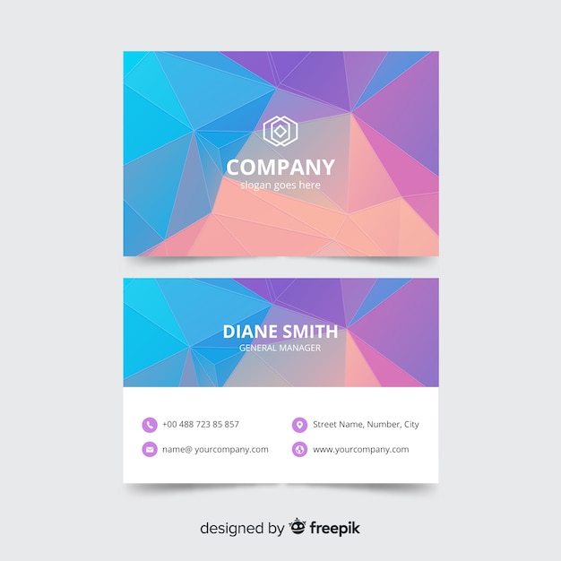 Free Vector | Corporate business card template, front and back design