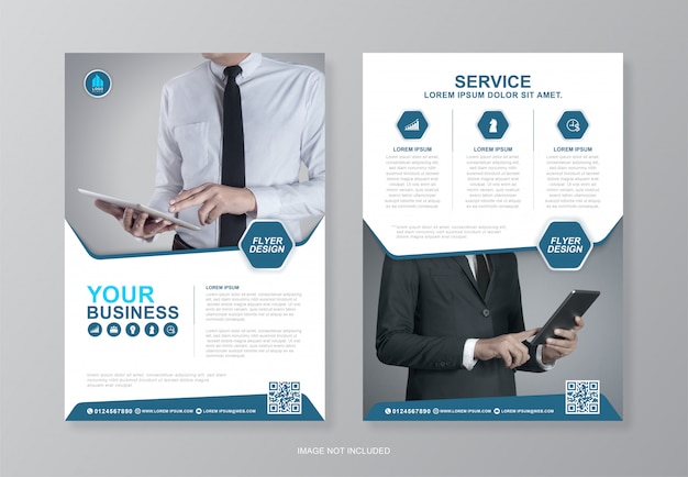 Premium Vector | Corporate business cover and back flyer design template