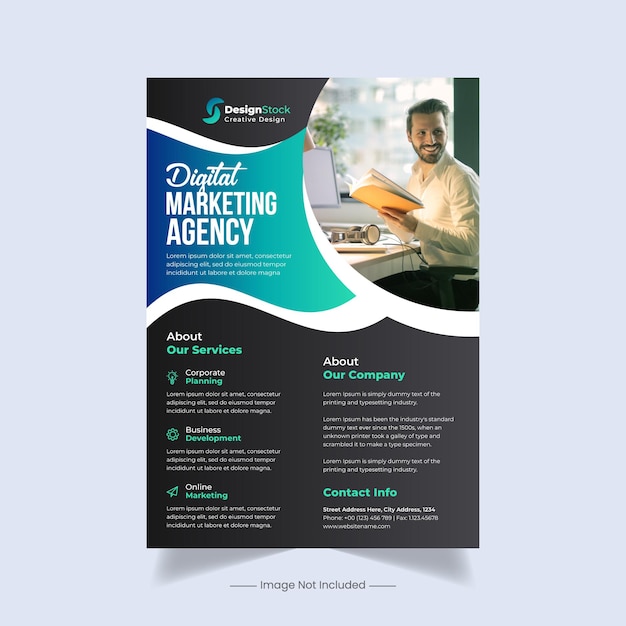 Premium Vector | Corporate business flyer and digital marketing agency ...