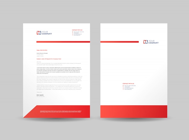 Premium Vector Corporate Business Letterhead Template Design