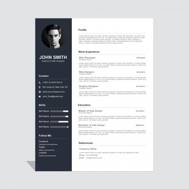 Corporate curriculum vitae template Vector | Free Download