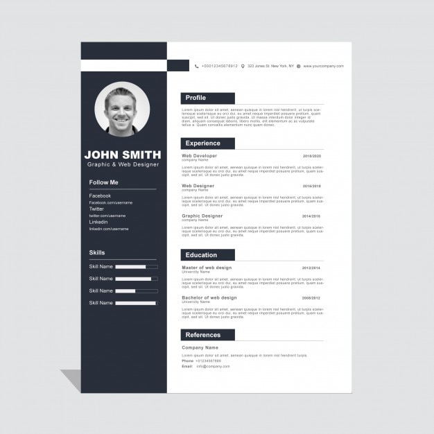 Corporate curriculum vitae template Vector | Free Download