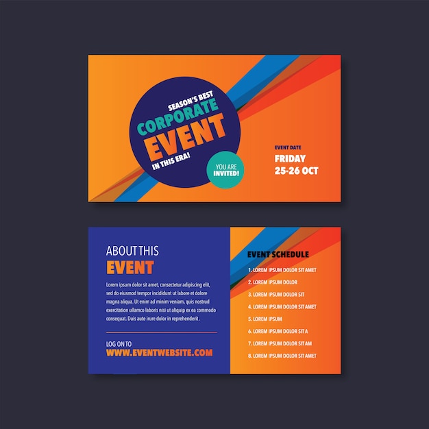 Corporate event & seminar card invitation design Vector | Premium Download