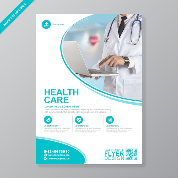 Corporate healthcare and medical cover a4 flyer template Premium Vector