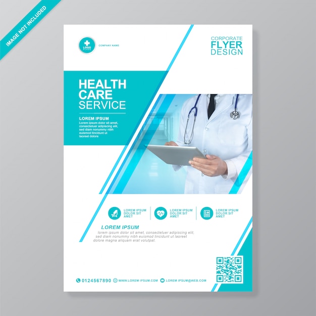 Corporate healthcare and medical flyer Premium Vector