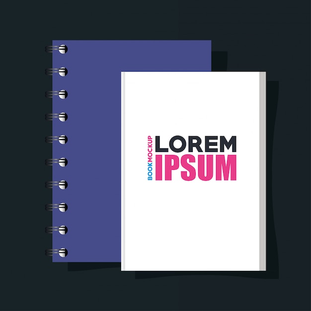 Download Corporate identity branding mockup, mockup with book and notebook of covers purple and white ...