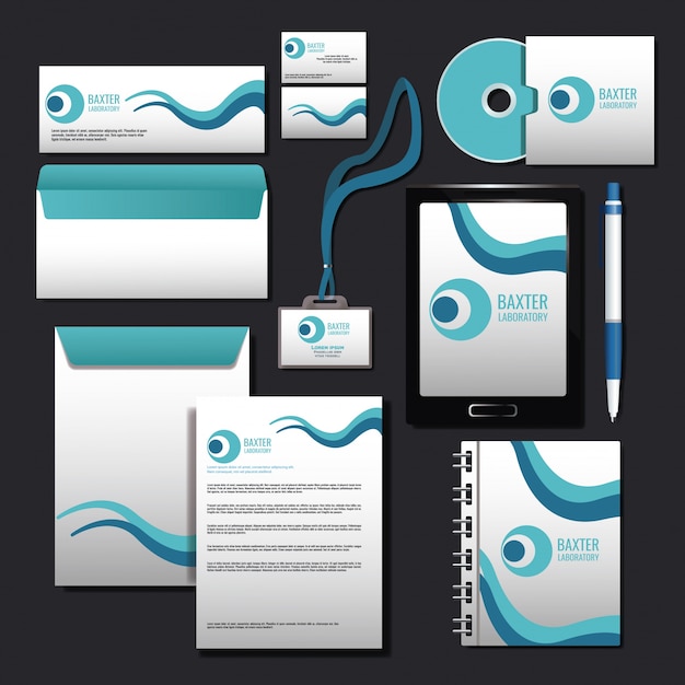 Corporate identity mock up | Premium Vector