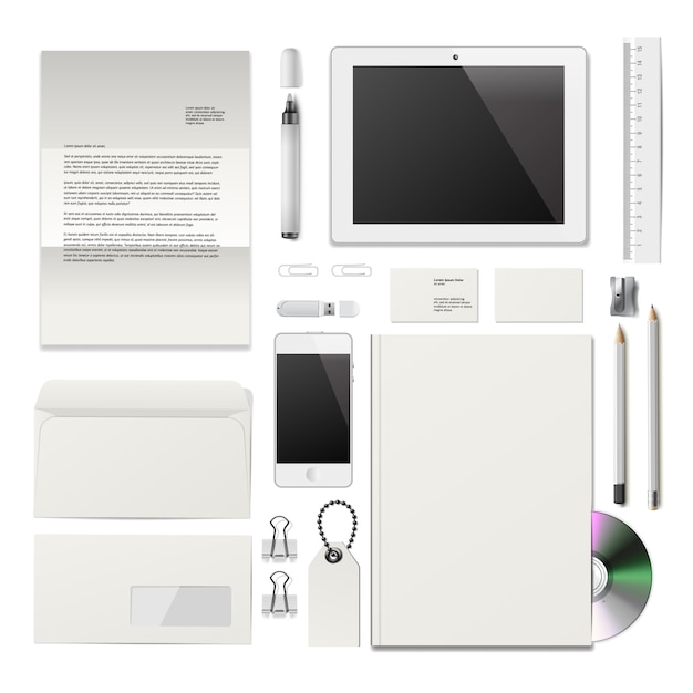 Download Premium Vector | Corporate identity mockup. white color ...