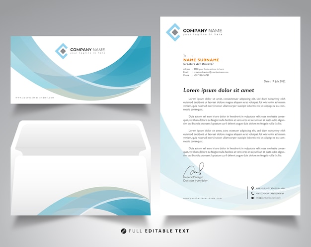 Download Premium Vector | Corporate letterhead and envelope mockup