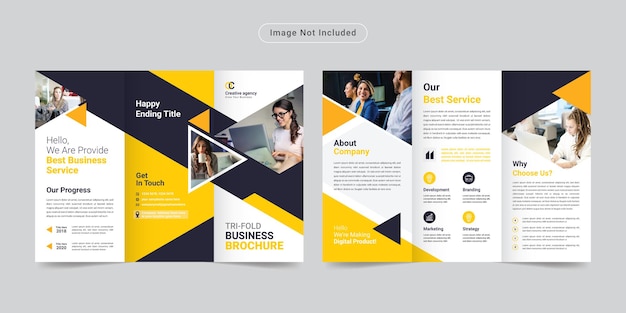 Premium Vector | Corporate modern professional trifold brochure template