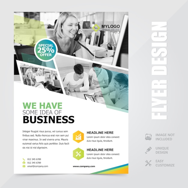 Corporate multipurpose a4 flyer brochure background template Premium Vector