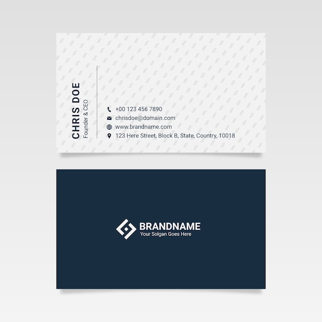 Corporate professional black and white business card   template Premium Vector
