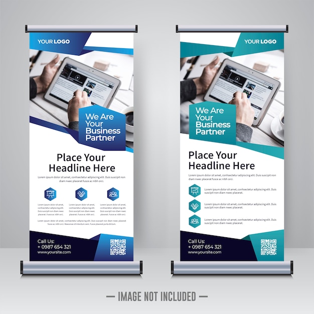 Premium Vector | Corporate rollup design template