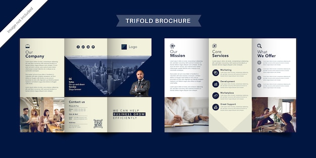 Premium Vector Corporate Trifold Brochure Template