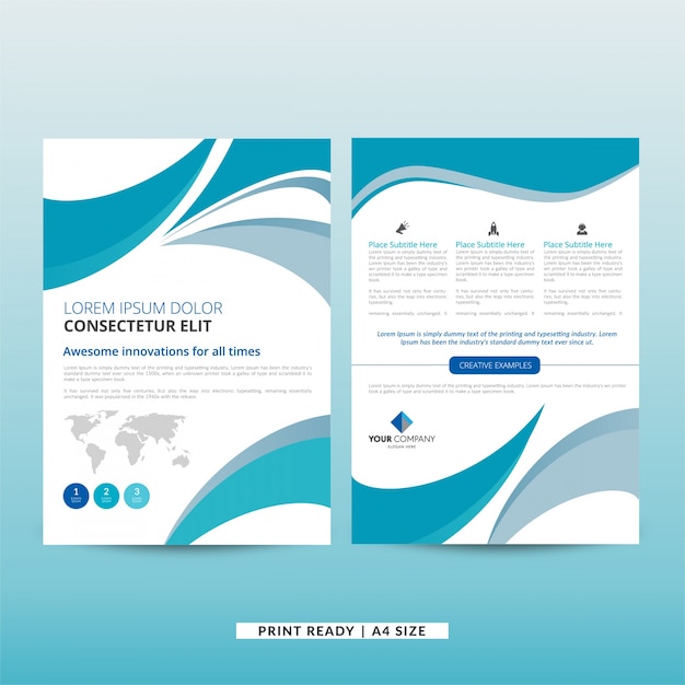 Corporate wavy business brochure | Free Vector