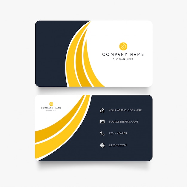 Download Free Corporative Business Card With Yellow Waves Free Vector Use our free logo maker to create a logo and build your brand. Put your logo on business cards, promotional products, or your website for brand visibility.