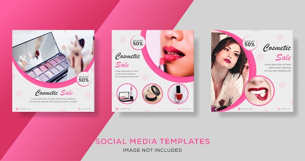 Premium Vector | Cosmetic banner templates for social media post.