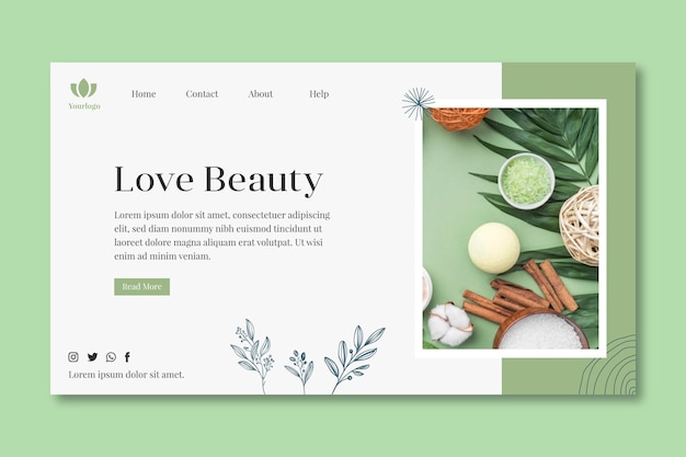 Free Vector | Cosmetic landing page template