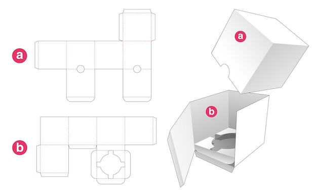 Premium Vector | Cosmetic packaging with lid die cut template