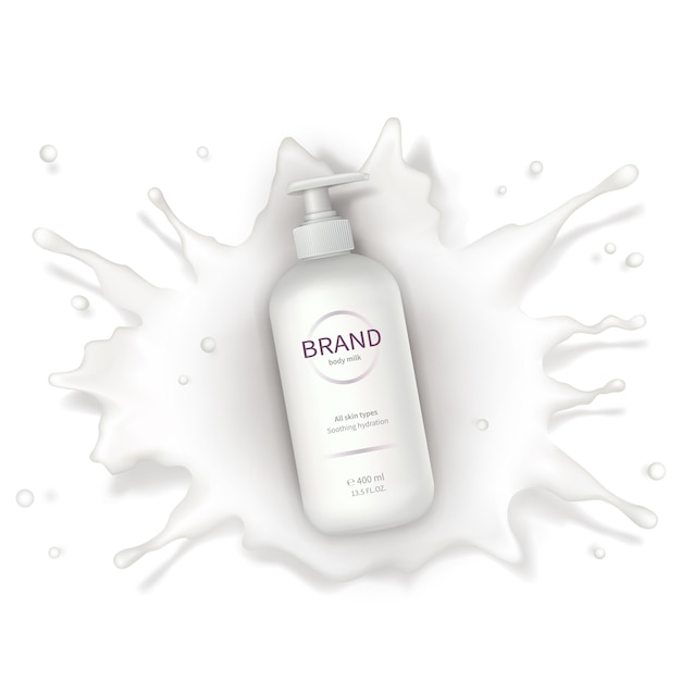 Cosmetic realistic vector background with cream Free Vector