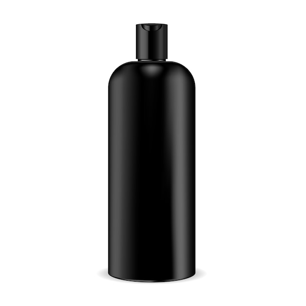 Download Cosmetic shampoo black bottle mockup Vector | Premium Download